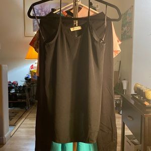 String Black Polyester Top